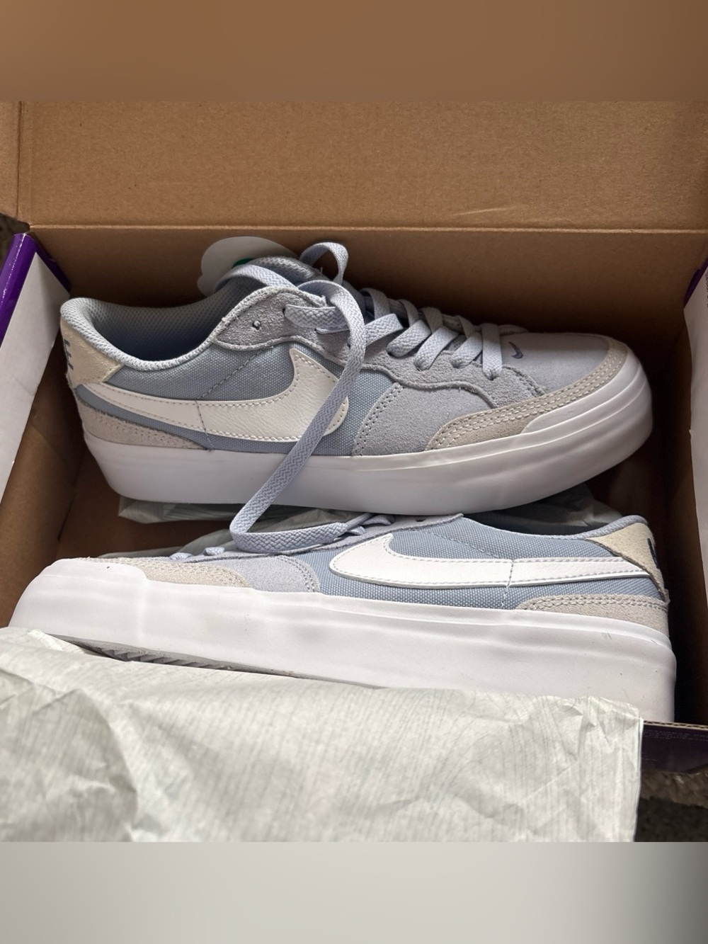 Nike Women’s Light Gray and White Low-Top Sneakers